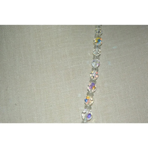 Sterling Silver .925 Clear Cut Crystal Beaded Art - Picture 3 of 4